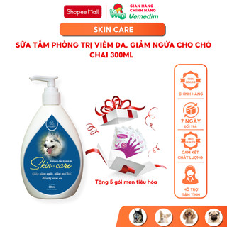 Vemedim Skin care shampo sữa tắm phòng viêm da hiệu quả cho chó, mèo, chai 120ml/chai 300ml