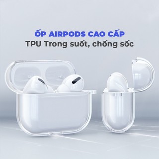 Ốp bảo vệ Airpod 2/3/Pro/Pro2 TRONG SUỐT CHỐNG SỐC kèm móc khóa