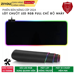 Lót Chuột Led, Pad Led Rgb 7 Màu ZIYOU Nhiều Chế Độ Nháy Cực Đẹp, Mặt Mềm Mịn,Chống Trượt Kích Thước 80 x 30mm