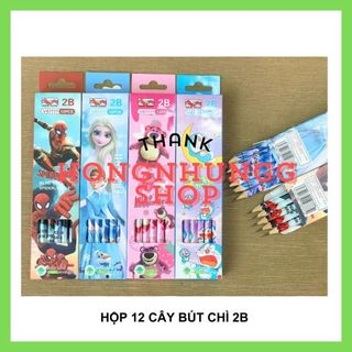 Hộp 12 Cây Viết Chì VS7777 In Hoạt Tiết Dễ Thương