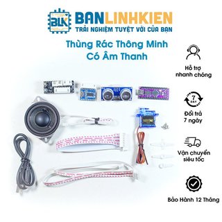 Combo Chế Thùng Rác Thông Minh Biết Nói (Ghi Âm Thay Đổi Được Giọng Nói) đã nạp sẵn code và kèm tài liệu tham khảo