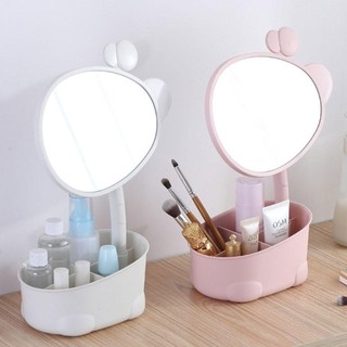 Gương trang điểm có khay đựng mỹ phẩm đa năng thiết kế dễ thương