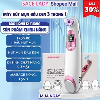 Máy hút mụn đầu đen mini cầm tay SACE LADY 3 trong 1 hút mụn, chườm nóng lạnh, massage rung thế hệ mới nhất