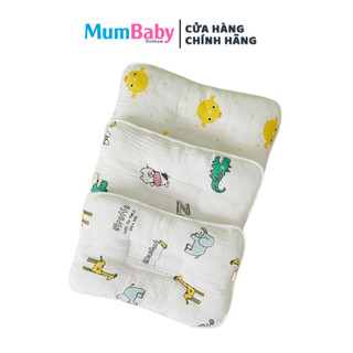 Gối lõm chống bẹt đầu xô muslin cotton cao cấp siêu mềm cho bé sơ sinh