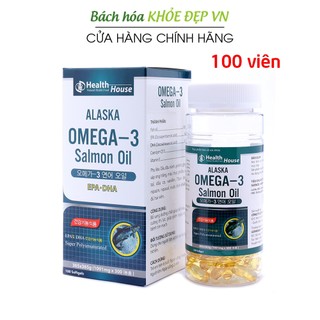 Viên dầu cá Alsaska Omega 3 bổ sung EPA, DHA bổ não, sáng mắt, khỏe tim mạch - 100 viên