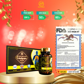 Viên uống bổ phổi , Hỗ trợ sức khỏe -  Đông Trùng Hạ Thảo Cordyceps 500