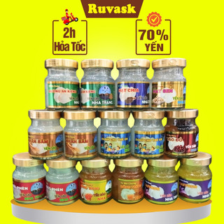 Yến chưng sẵn đủ vị 70% yến tươi hũ 70ml - tổ yến chưng sẵn nha trang nhân sâm đông trùng đường phèn - yến sào ruvask