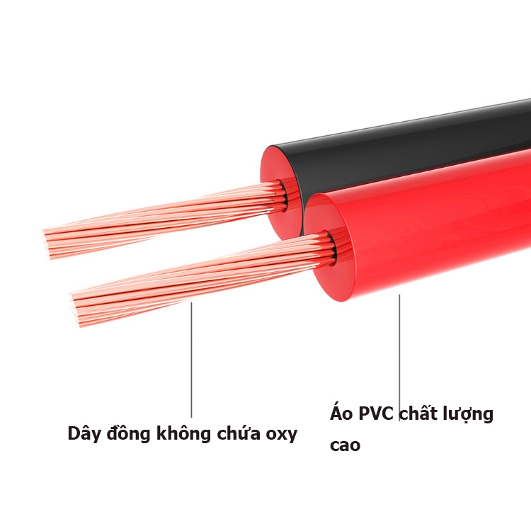 Dây điện đôi đỏ đen  1 mét
