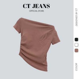 Áo thun tay dài nữ kiểu lệch vai sang trọng quyến rũ CS18, CT JEANS