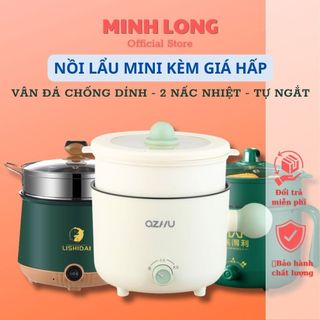 [FREESHIP❤️] NỒI LẨU MINI ĐIỆN ĐA NĂNG KÈM HẤP, RÁN,CHIÊN SHABAN CHÍNH HÃNG