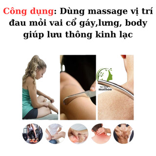 Bộ dụng cụ massage body inox 316 dầu 8li chăm sóc mỏi vai cổ gáy, body