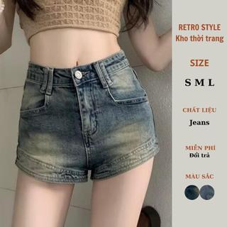 Quần short jeans, quần đùi nữ chất liệu denim 2 màu  - Retrostyle - Qsoocjean9021_P0K7