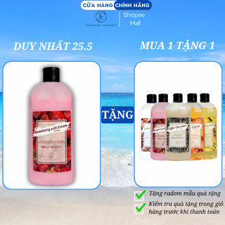 Sữa Tắm Hương Dâu Exclusive Cosmetic Giúp Làm Sáng Da Chống Lão Hóa, Giúp Da Thư Giãn Dung Tích 500g