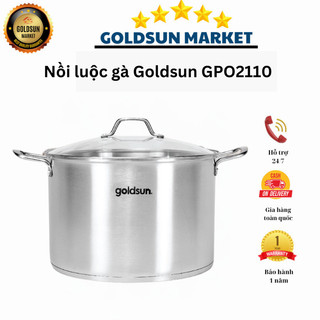 Nồi luộc gà inox Goldsun GPO2110-30S đường kính 30cm vung kính cường lực dùng cho mọi loại bếp