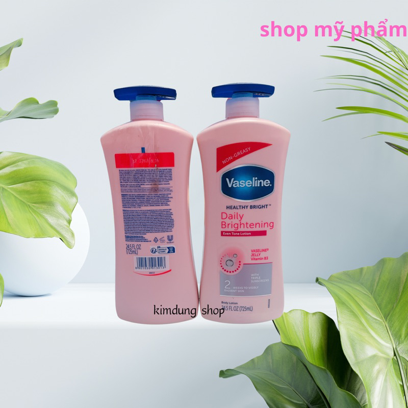 Sữa dưỡng thể Vaseline Mỹ healthy bright daily brightening mẫu mới 725ml