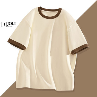 Áo Thun Bo Viền Tay, Áo Phông Nam Nữ Unisex Tay Lỡ By JOLI Trơn Basic Chất Cotton Form Rộng Phong Cách Ulzzang