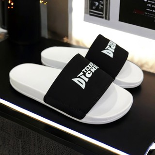 Dép nam nữ quai ngang phong cách thời trang Hàn Quốc,hai màu đen trắng dễ phối đồ,quai mềm êm D7744