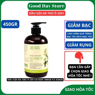 Dầu gội hà thủ Ô 2in cỏ cây hoa lá giảm rụng tóc bạc tóc,hỗ trợ mọc tóc dung tích 450 gram/chai