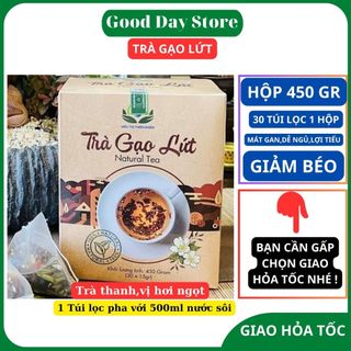 Trà gạo lứt hỗ trợ giảm cân thành phần gạo lứt,đậu đen,hoa nhài,cỏ ngọt,kỳ tử,đậu đỏ,lá nếp - 1 Hộp 450gram gồm 30 túi