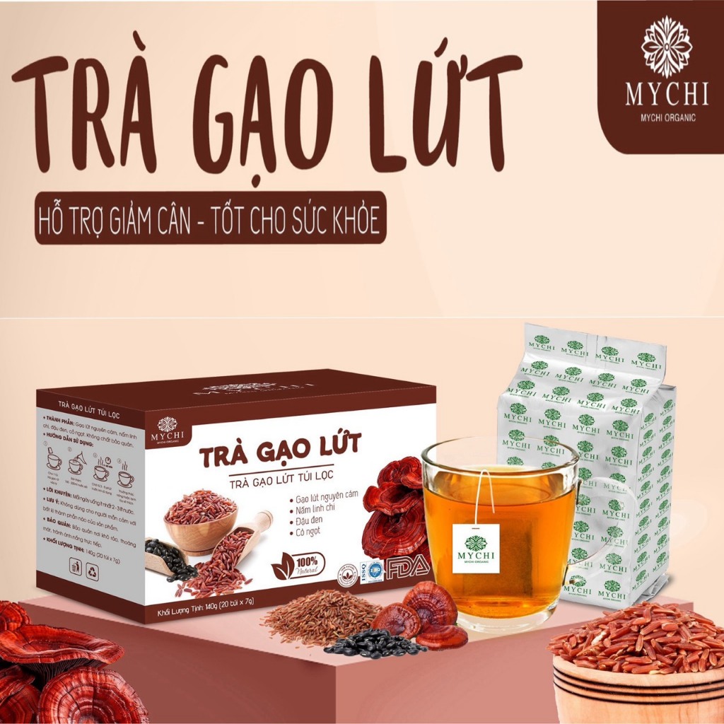 Trà Gạo Lứt Túi Lọc MYCHI Hỗ Trợ Tan Mỡ Giảm Cân, Ngừa Tiểu Đường, Lợi Sữa Sau Sinh, Giảm Đau Xương Khớp - vnmask