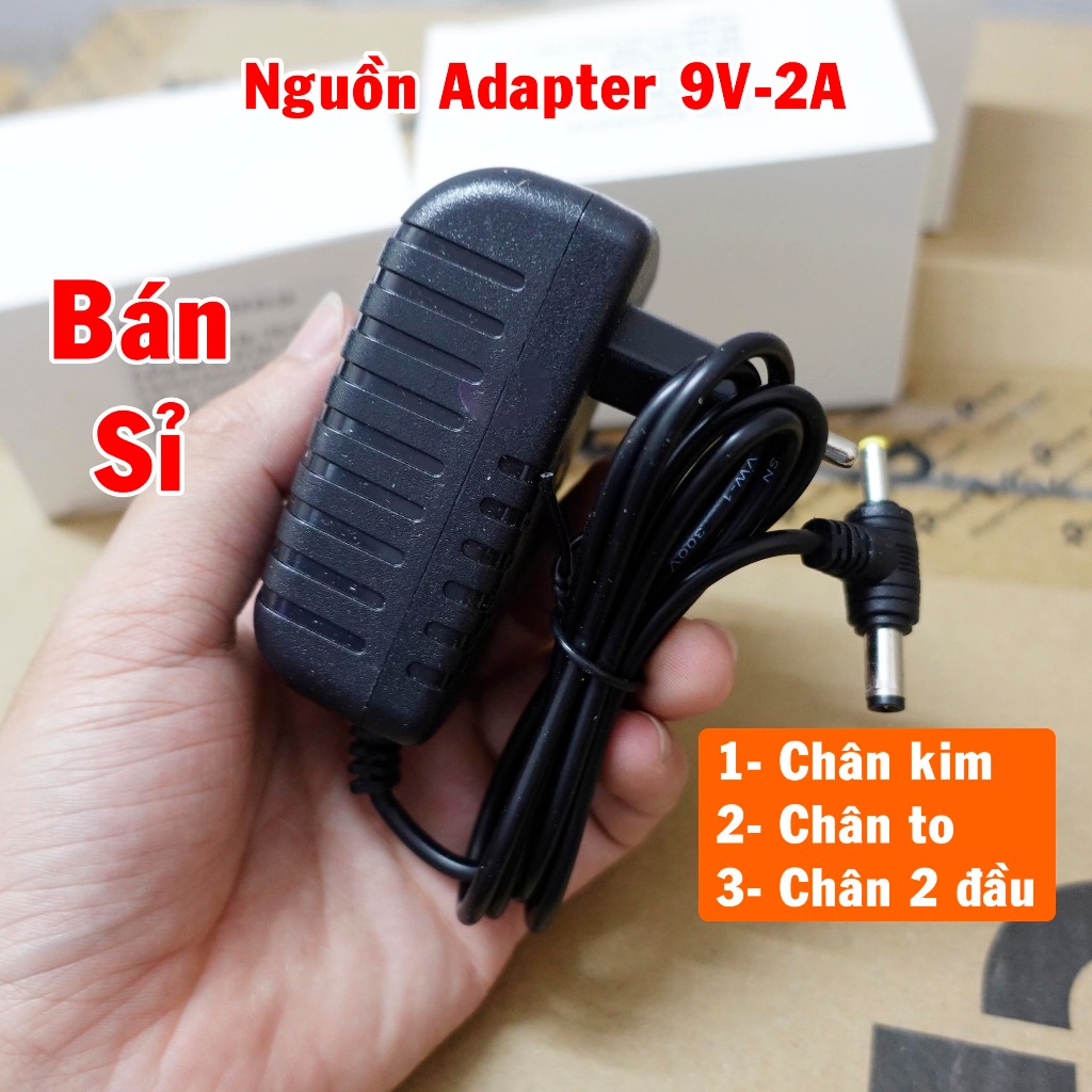  Nguồn adapter 9v 2a chân kim chânto chân 2 đầu cho thiết bị mạng máy hút sữa loa kéo mini 