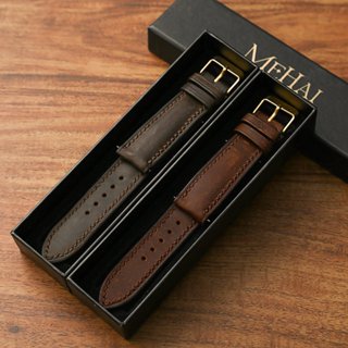 Dây Đồng Hồ Da Bò Sáp Ngựa  Điên hai Lớp có Chốt thông minh Lót chống Thấm mô hôi tay thương hiệu MEHAI