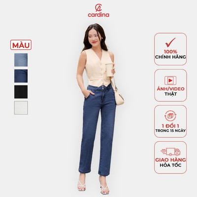 Quần jeans nữ CARDINA kiểu dáng suống cạp cao trendy thời trang năng động trẻ trung 4QJT02
