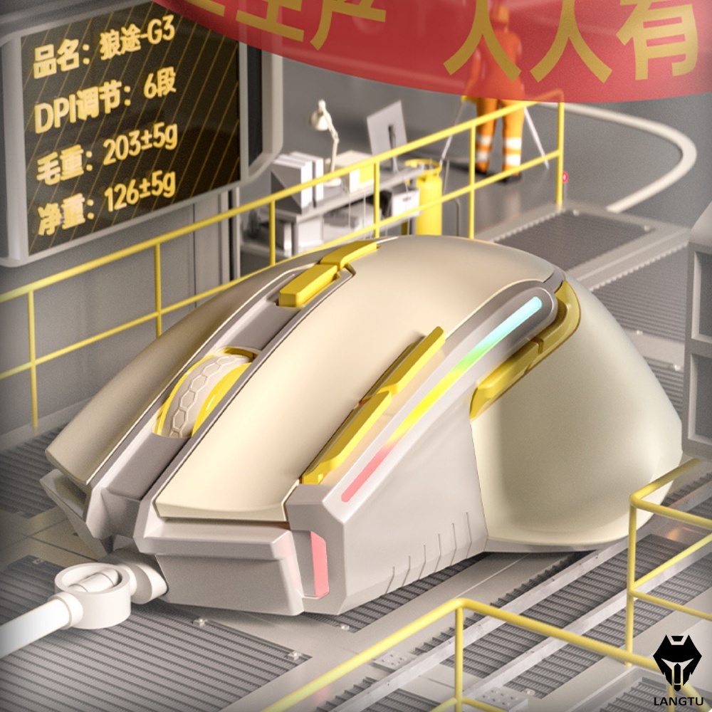 Chuột máy tính LANGTU G3 có dây, không dây chính hãng, có đèn Led RGB, độ nhạy cao, gaming văn phòng | BigBuy360 - bigbuy360.vn