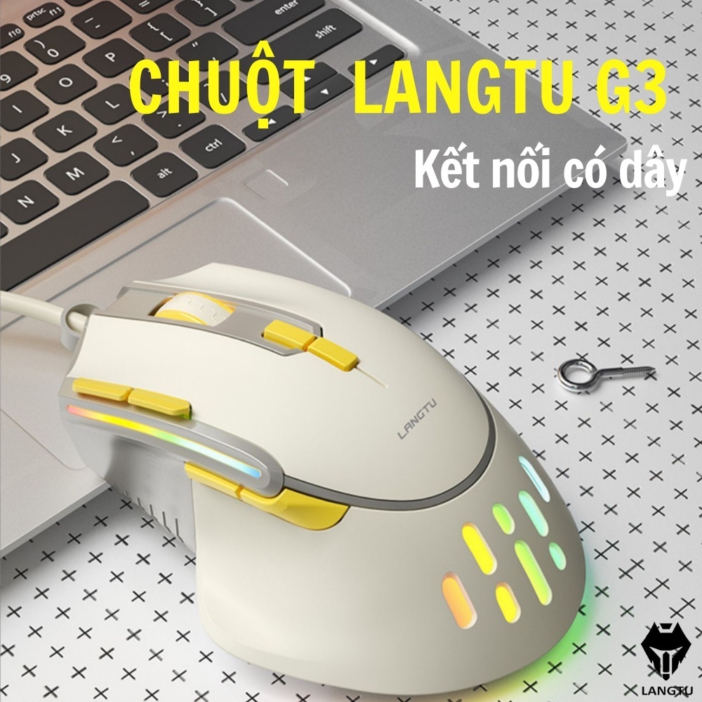 Chuột máy tính LANGTU G3 có dây, không dây chính hãng, có đèn Led RGB, độ nhạy cao, gaming văn phòng | BigBuy360 - bigbuy360.vn