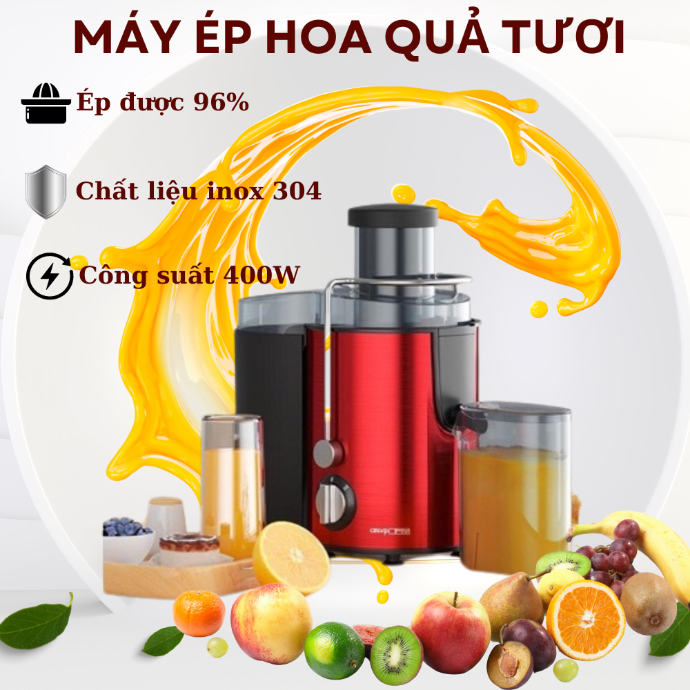 Máy Ép Chậm Nguyên Quả, Máy Ép Trái Cây Công Nghệ Hiện Đại Ép Rau Củ Quả Trái Cây, Cài Đặt Nhiều Tốc Độ Dễ Dùng X544