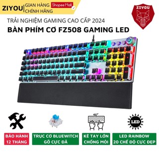 Bàn phím cơ gaming ZIYOU FZ508 có 22 chế độ led RGB cực đẹp, tặng kèm kê tay, sử dụng cho máy tính, pc, laptop