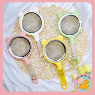 Rây Lọc Cháo inox Tai Gấu Xinh Xắn Dụng Cụ Rây Cháo và Đồ Ăn Siêu Mịn Cho Bé Ăn Dặm Goodbabyvn