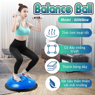 Bóng  tập YOGA ,Gym Tặng hai dây kéo bóng tập thể lực thăng bằng [XANH 58cmx20] BALL BALANCE
