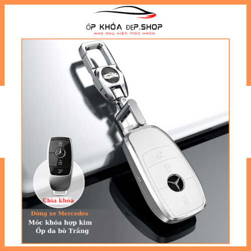 Ốp Khoá Mercedes GLC C200 300 E200 C250 350 450 MayBach Mẫu Mới - Vỏ Chìa Khóa Mercedes Viền Hợp Kim