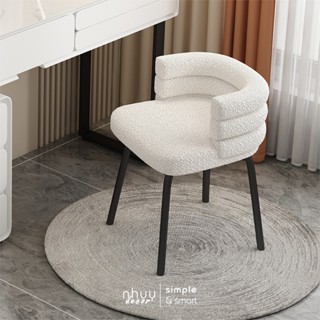  Ghế bàn trang điểm lông cừu xinh xắn  ghế decor phòng ngủ phòng Khách chất liệu nhung cừu mềm mịn êm ái 