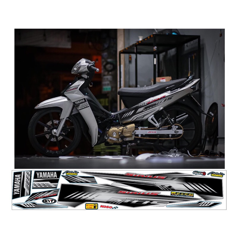 tem sirius bạc đen decal 3 lớp - tem chế