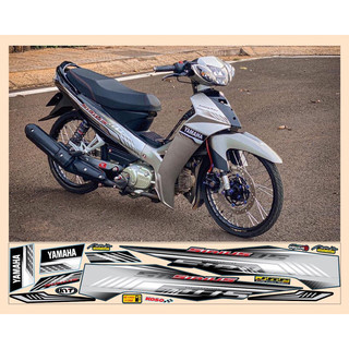 Nhãn dán xe sirius bạc đen decal chống nước tem chế