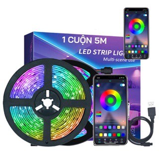 Đèn dây led RGB 16 triệu màu, dây led điều khiển bằng app nháy theo nhạc, trang trí decor phòng đẹp Rẻ Mà Chất