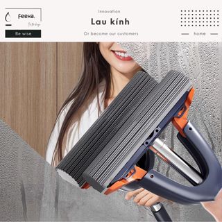 Cây gậy lau cửa kính và bàn bếp siêu thẩm hút, dụng cụ lau kính 2 mặt đa năng