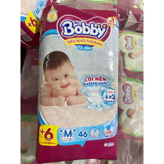 [TẶNG KÈM] Tã Dán Bobby siêu thấm khô thoáng size M46 miếng cho bé 6-11kg