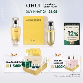 Set tinh chất sáng da căn bóng chứa AHA/PHA giúp da săn chắc rạng rỡ Ohui Miracle Toning Glow Serum Special Set - 2 món