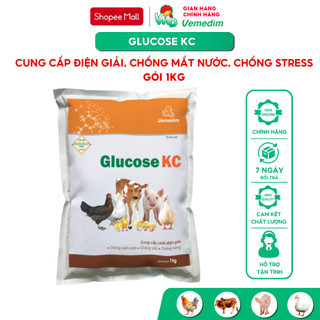 Vemedim Glucose KC Cung cấp điện giải, chống mất nước, chống stress nhiệt cho gia cầm, gói 1kg