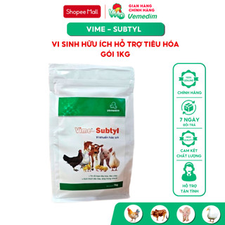 Vemedim Vime Subtyl vi sinh hữu ích dùng cho gia súc, gia cầm hỗ trợ tiêu hóa, gói 1kg