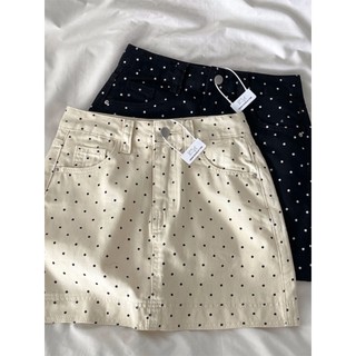 𝗺𝗶𝗲 𝘀𝘁𝘂𝗱𝗶𝗼 - Chân váy khaki ngắn chấm bi nhỏ có lót trong