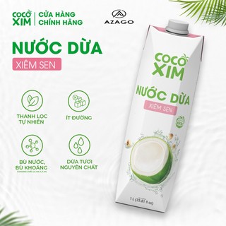  Hộp Nước Dừa Xiêm Sen 100% Dừa Tươi Nguyên Chất 1000ml Cocoxim - Thương hiệu COCOXIM - AZAGOHN 