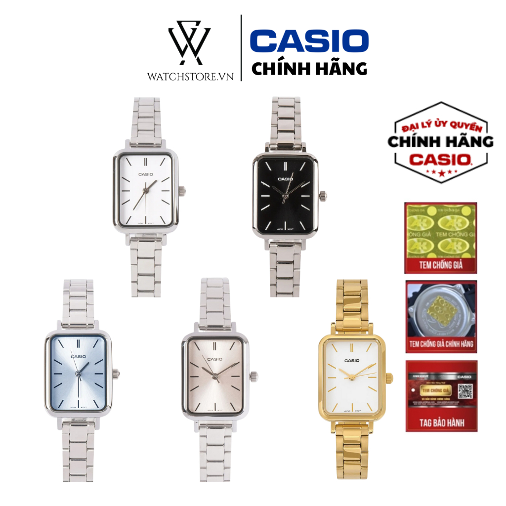 Đồng Hồ Nữ Casio LTP-V009 Dây Kim Loại Mặt Chữ Nhật Kính Khoáng Chống Nước