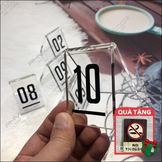 SỐ BÀN MICA, Mica Đài Loan trong 3mm, nội dung in UV, size 5*7cm, dành cho quán cafe, quán ăn. SB-PMV190