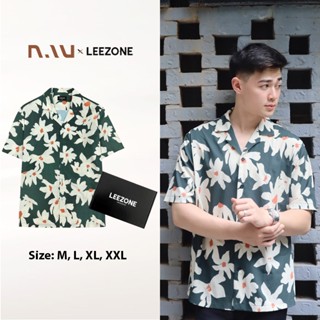 Áo sơ mi nam Cuban Shirt Form rộng, chất vải lụa mềm mịn, thoáng mát không nhăn | Áo sơ mi tay ngắn Họa tiết Hoa Cúc