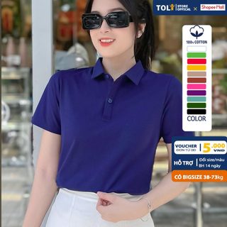 Áo polo nữ TOLI 16 màu trơn, cổ bẻ thanh lịch, Form vừa ôm nhẹ, vải cotton 4 chiều cao cấp - PLM25