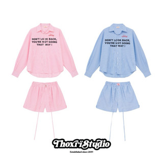 Set áo Sơmi quần Short kẻ sọc Blooming Summer THOXRI